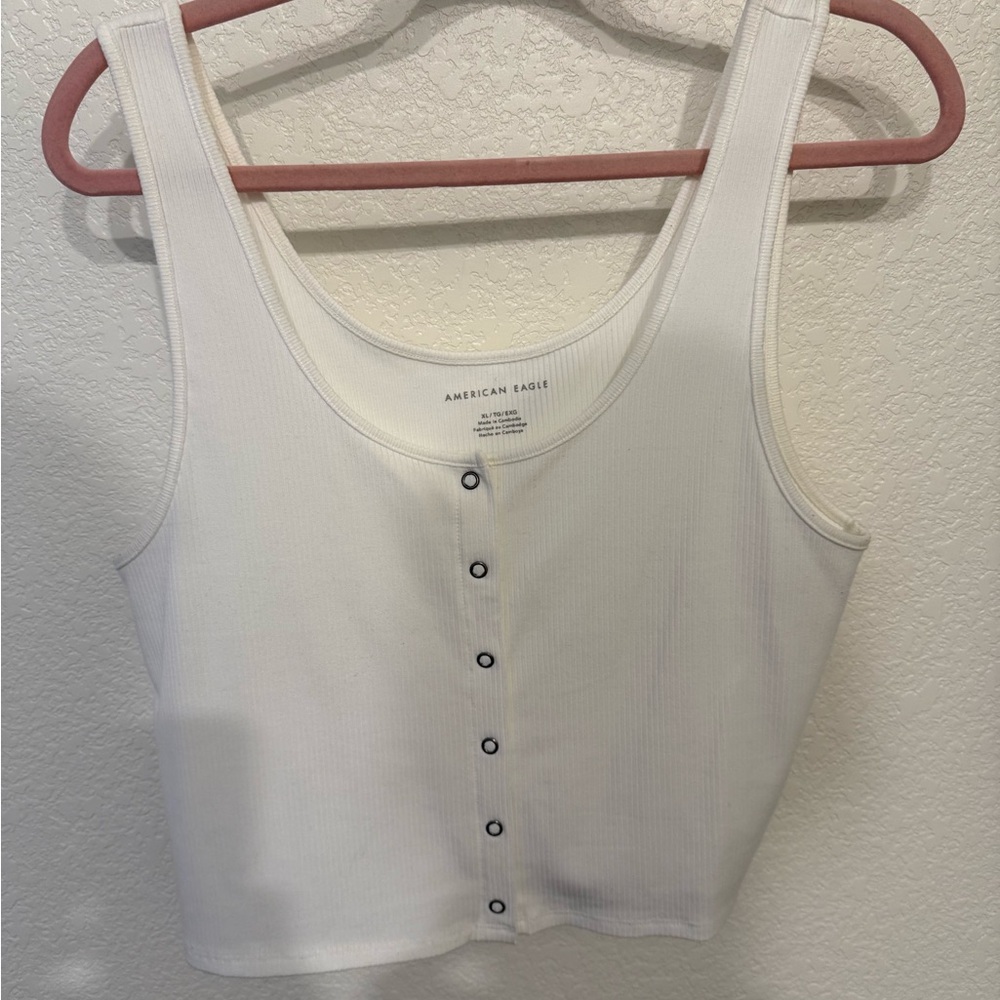 American Eagle Outfitters Women's White Tank Top